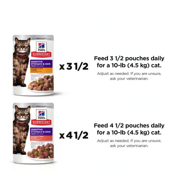 Hills Cat Food Pouches Sensitive Stomach Skin Care-8