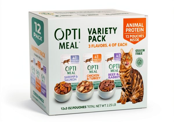 Optimeal Grain Free Wet Cat Food Variety Pack Pouches-0