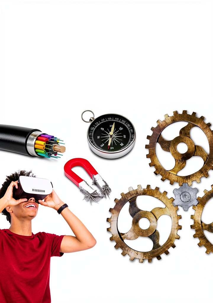 DK Children Encyclopedia open on a tablet showing colorful illustrations