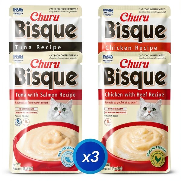 Inaba Churu Bisque Cat Food Pouches Creamy Hydrating Treats-2