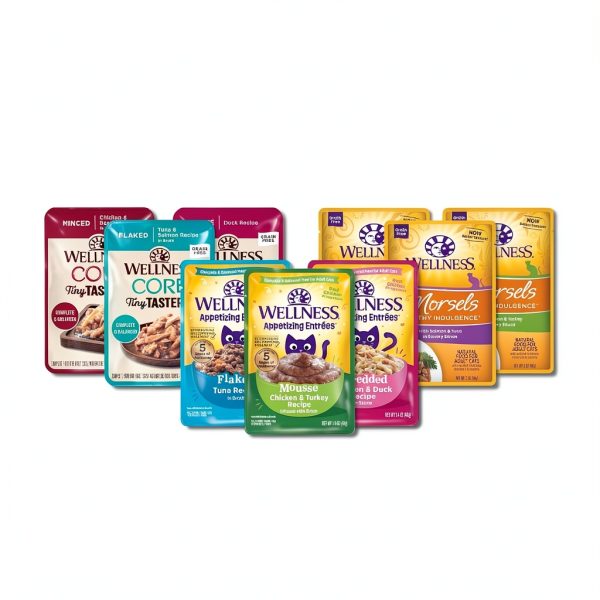 Wellness Grain Free Wet Cat Food Pouches Variety Pack-5