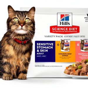 Hills Cat Food Pouches Sensitive Stomach Skin Care-0