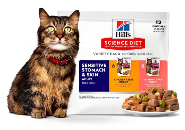 Hills Cat Food Pouches Sensitive Stomach Skin Care-0