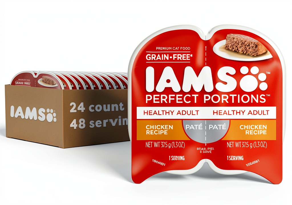 IAMS Grain Free Wet Cat Food Pate in a bowl for a cat