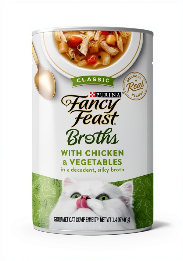 Purina Fancy Feast Cat Food Broth Chicken Vegetables Topper-0