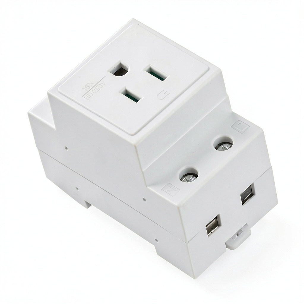 Ejoyous DIN rail power socket with durable nylon casing